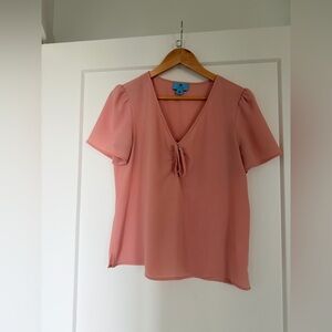 CeCe Coral V-Neck Blouse